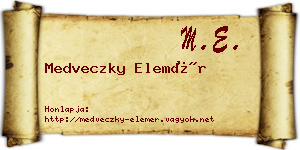 Medveczky Elemér névjegykártya