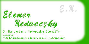 elemer medveczky business card